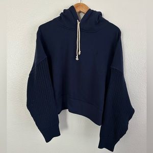 Polo Ralph Lauren Cropped Fleece Sweater Hoodie PWing Sport Women’s Size Large